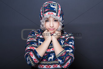 winter girl in pullover