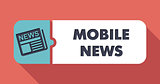 Mobile News Concept on Scarlet in Flat Design.
