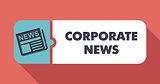 Corporate News Concept on Scarlet in Flat Design.