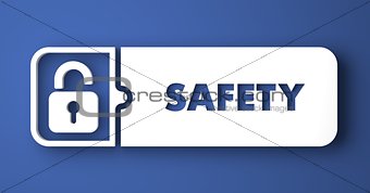 Safety Concept on Blue in Flat Design Style.