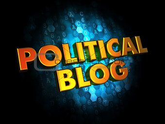 Political Blog Concept on Digital Background.