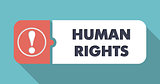 Human Rights on Blue in Flat Design.