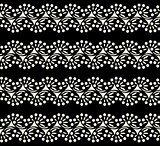 black lace seamless pattern on white background