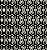black lace seamless pattern on white background
