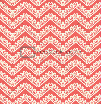 Lace seamless pattern on red background