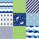 Seamless pattern with nautical elements