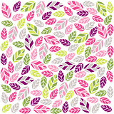 Colorful plant pattern with fabric texture