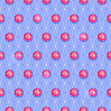 Seamless Pattern with Pink Round Gem Stones