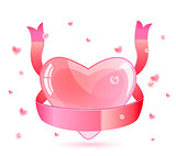 Pink Heart and Ribbon
