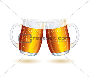 Two Splashing Shiny Beer Mugs