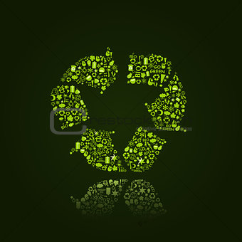 Recycle Silhouette Icon Sign
