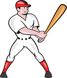 Baseball Hitter Batting Isolated Cartoon