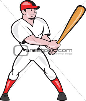 Baseball Hitter Batting Isolated Cartoon