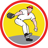 Baseball Pitcher Throw Ball Cartoon