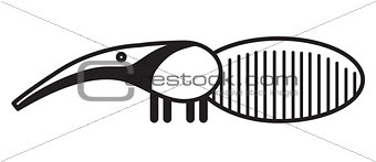 Cute animal anteater - illustration