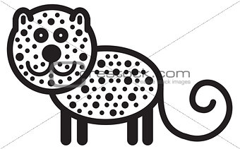 Cute animal leopard - illustration