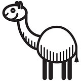 Cute animal lama - illustration