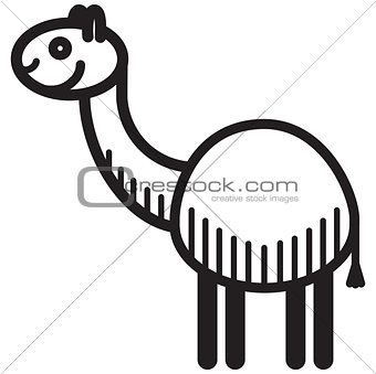 Cute animal lama - illustration
