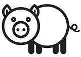 Cute animal pig - illustration