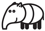 Cute animal tapir - illustration