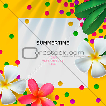 Summertime template with Floral background