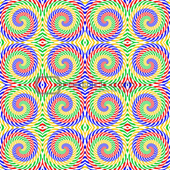 Design seamless colorful spiral movement pattern