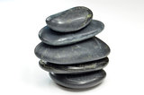 Stack of black stones