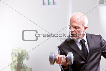 weightlifting business man in action