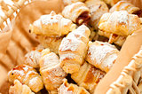 delicious homemade croissants in the basket