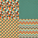 Set of Vintage Geometric Backgrounds with Grunge Texture