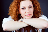 attractive young redhead woman portrait