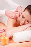 young attractive woman doing wellness spa