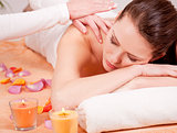 young attractive  woman doing wellness spa
