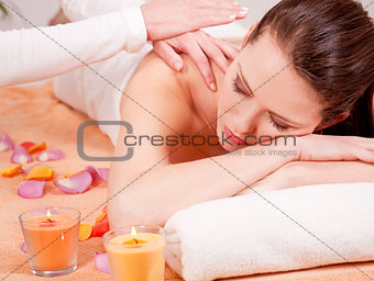 young attractive  woman doing wellness spa