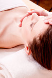 young attractive woman at wellness spa