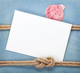 Blank paper card with ship rope
