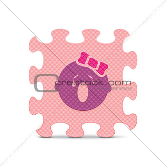 Vector baby sign made with alphabet puzzle