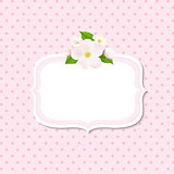 Apple Tree Flowers Background With Label