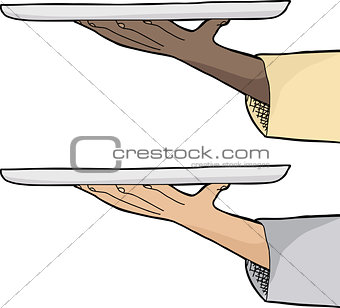 Hand Holding Tray