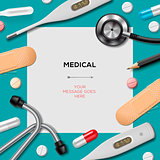 Medical template with medicine equipment