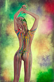 naked girl with body paint