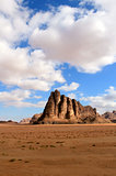 The "Seven Pillars of Wisdom" rock formation, Wadi Rum Desert be
