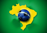 Brazil soccer ball flag