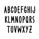 Hand drawn font type. Vector alphabet