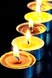 number of hot yellow candles in the dark