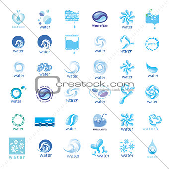 series of vector logos water drops