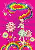 vector abstract lollipop girl 