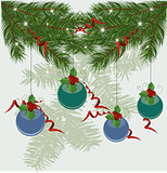 Christmas tree branches vector background 