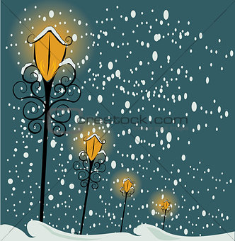 Christmas lamppost background 