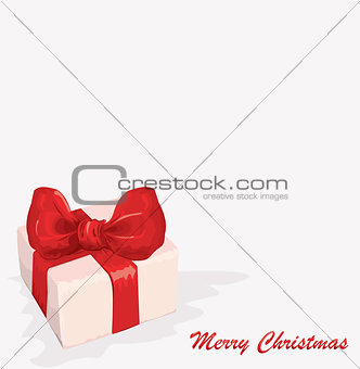 Vector gift box with red ribbon and bow 